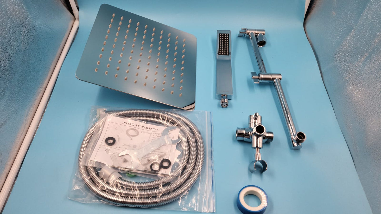 Juego de ducha con cabezal cuadrado doble de 10 pulgadas G-Promise