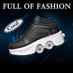 Patines Tipo Tenis Con Ruedas Ocultas Retráctiles EUR 38 25.3CM Negro
