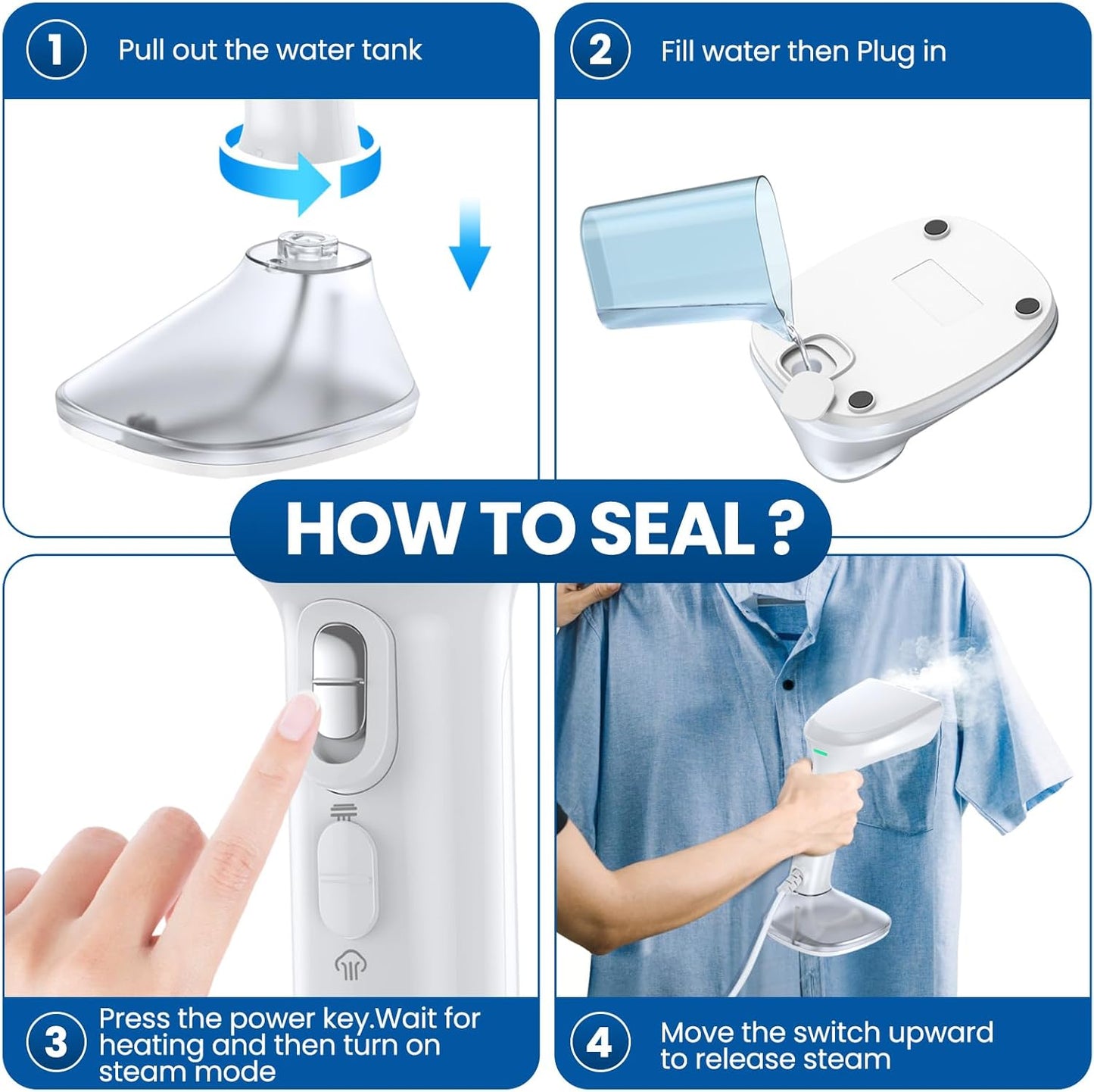 Plancha a Vapor para ropa, 3000 W, potente vapor, LCGT-1202 (WA)B