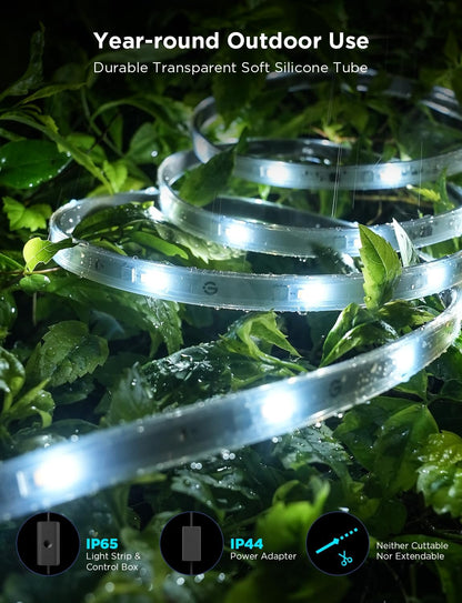 Tiras de luces LED para exteriores Govee RGBIC, luz blanca cálida y fría, 10M