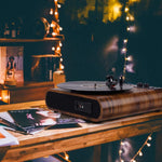 Reproductor de vinilos Voksun con Bluetooth, AM/FM, 3 velocidades.