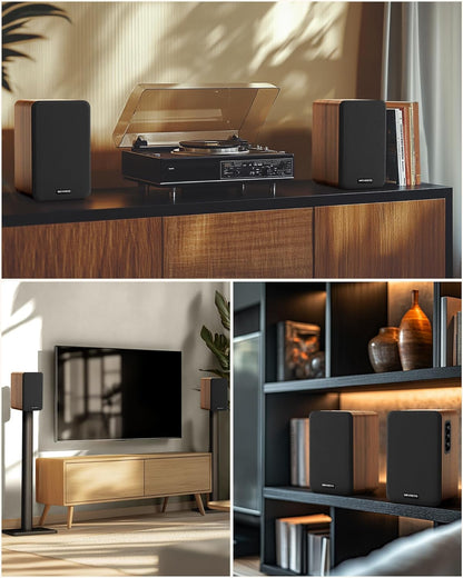Altavoces de estantería, 36W Bluetooth 5.4, audio digital 5", AUX-RCA.
