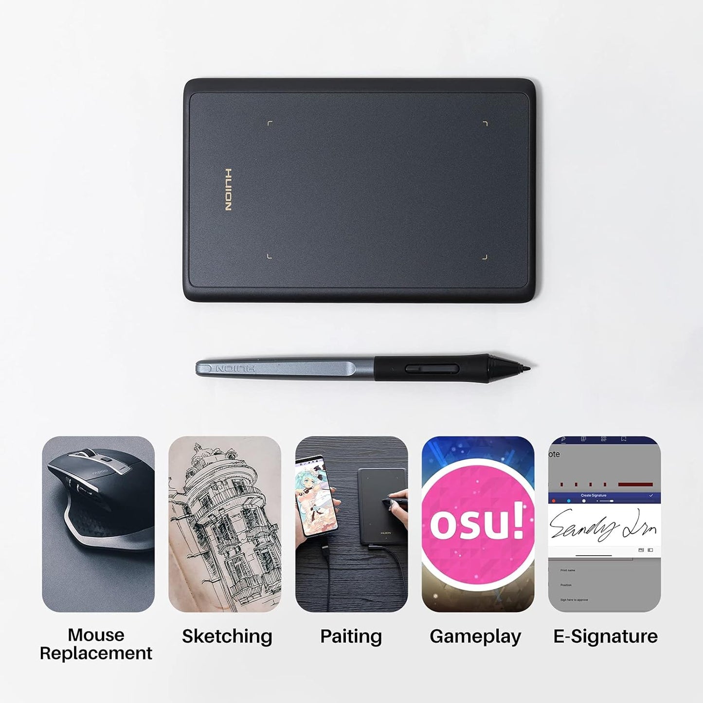 Tabletas de Escritura Digital, HUION Inspiroy H420X, 4X2".