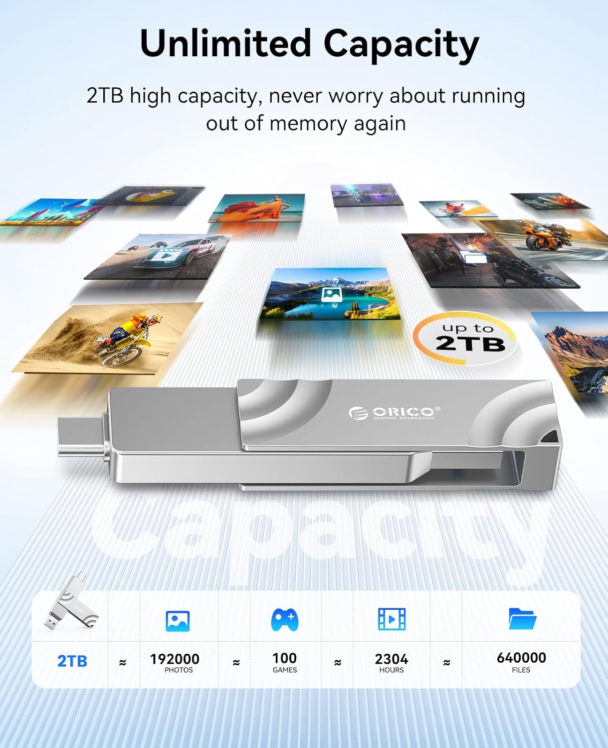 ORICO Unidad de estado sólido externa de 1 TB