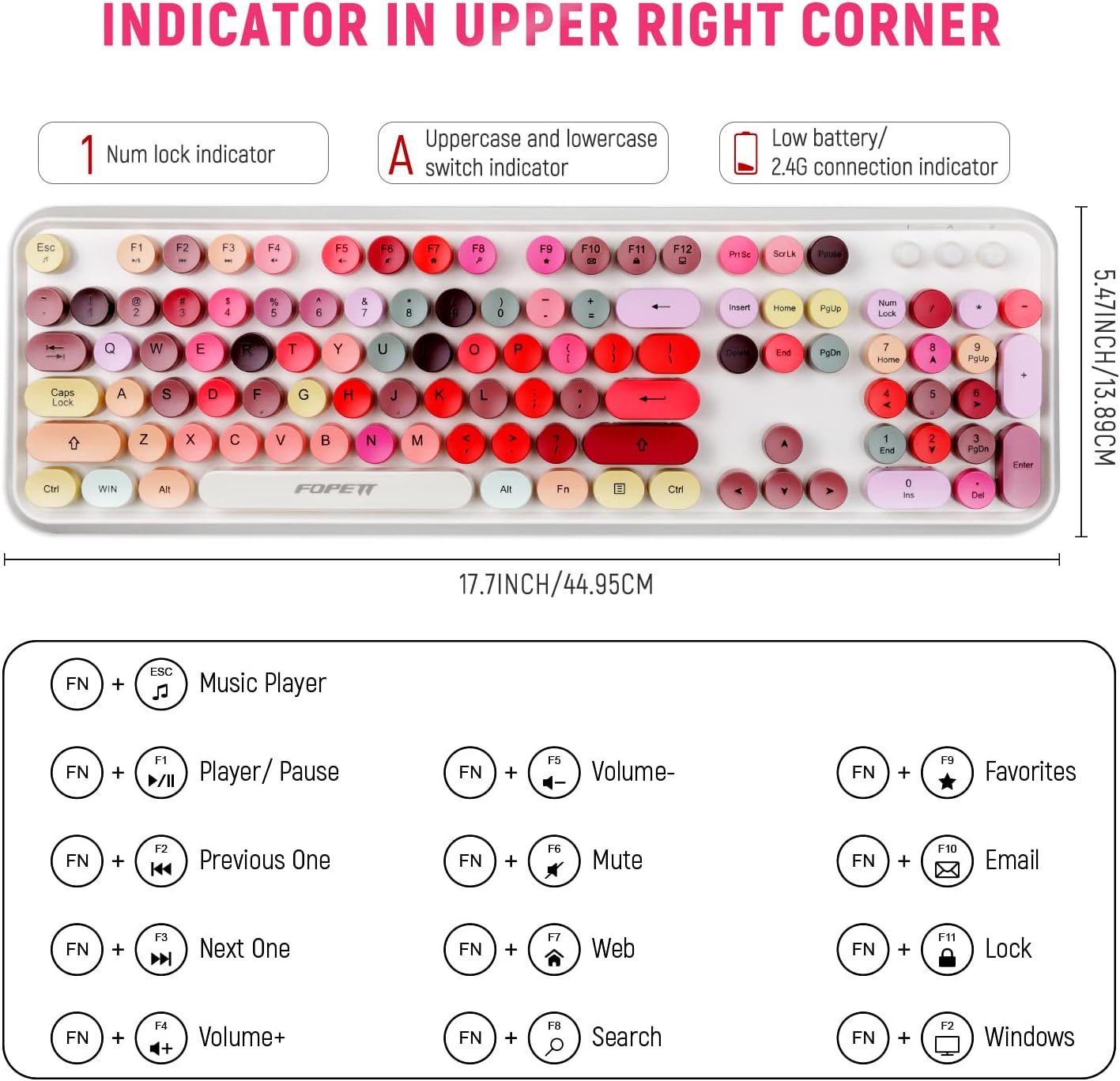 Juego de teclado y mouse inalámbricos, conectividad 2.4, FOPETT.