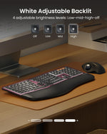 ProtoArc, Teclado ergonómico Bluetooth retroiluminado, recargable.