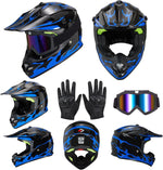 Casco de motocross para niños, con gafas y guantes, (USADO).