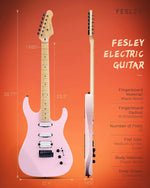 Guitarra Eléctrica Fesley, Cuello De Arce, Cuerpo Solido, 39".