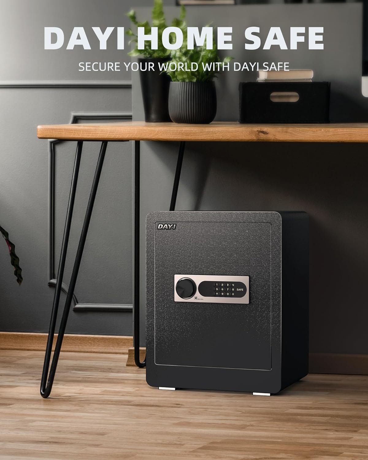 Day1 Caja Fuerte, Segura, Alarma Doble, Estante Extraible.
