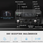 Sistema de Micrófono Inalámbrico Phenyx Pro UHF Dual PTU-71-2B