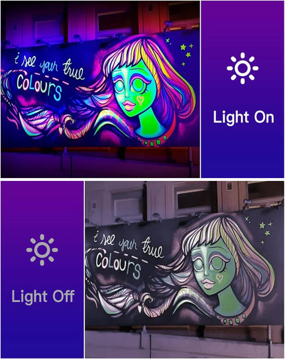 Barra de luz ultravioleta, negra Anpro, ajustable 360°.