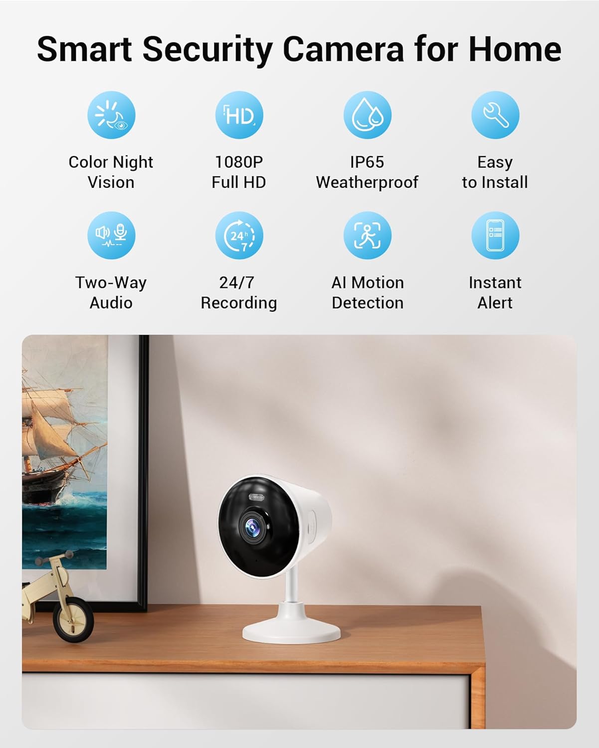 Cámara de seguridad 5G y 2.4G para interior/exterior