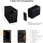 Servidor NAS Asustor AS5202T Dual Core 2.0GHz 2.5GbE Diskless