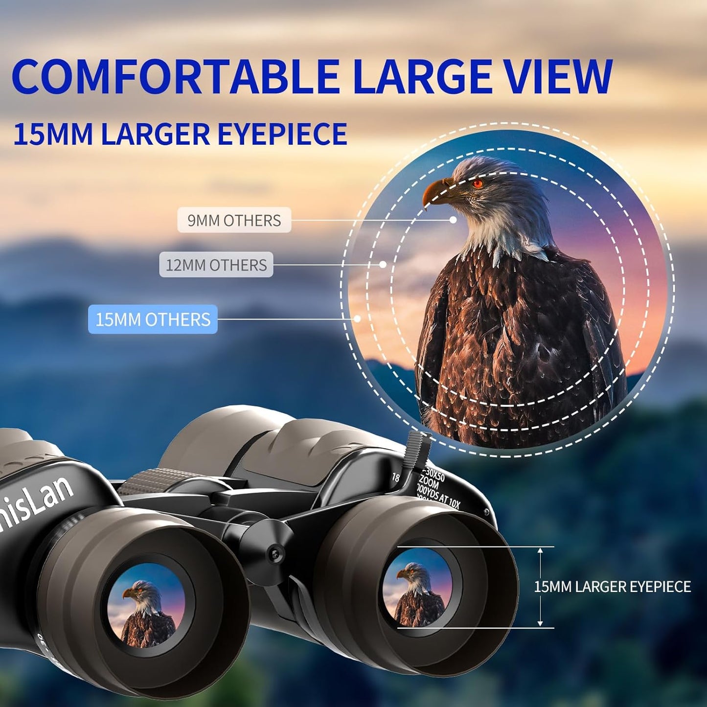 Binoculares estabilizados prismáticos con zoom