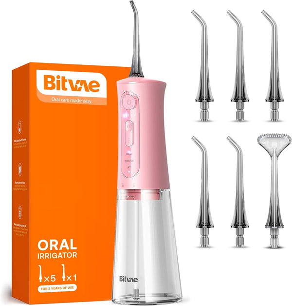 Irrigador Bucal Inalámbrico, Recargable con 3 modos de limpieza, IPX7, R