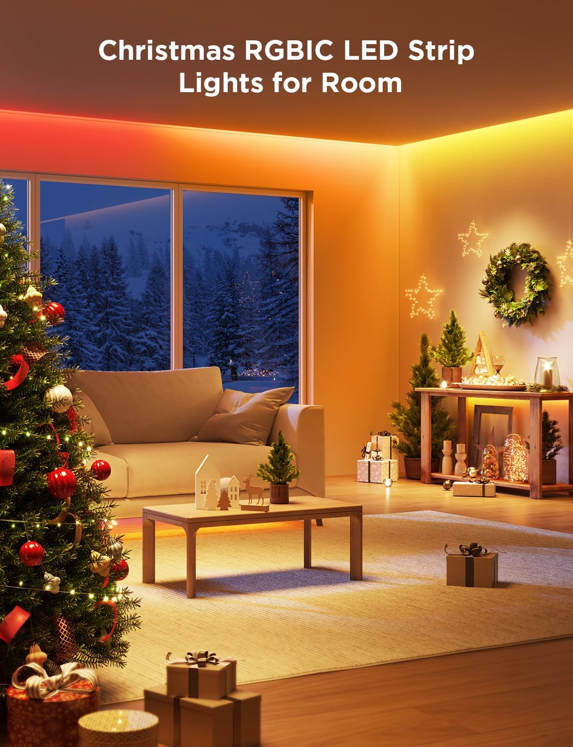 Govee Tira de Luces LED RGBIC de 65.6 Pies(20 Mts), Bluetooth.