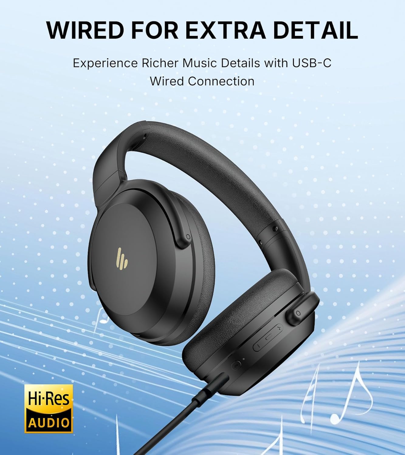 Auriculares inalámbricos sobre la oreja con cancelación activa de ruido, Edifier WH700NB Pro