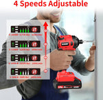 Kit de destornillador de impacto inalámbrico NAWIN de 20 V. con estuche.