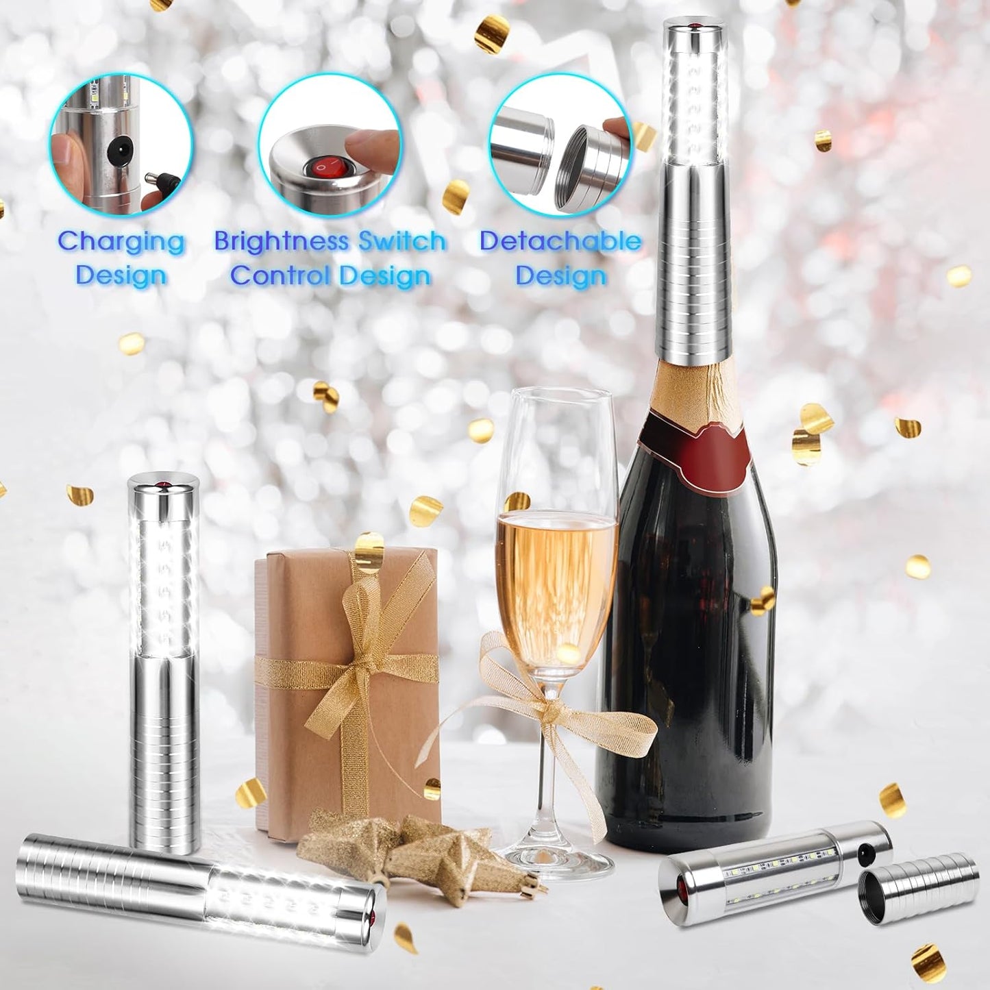 Luces LED estroboscópicas de bastón recargables, 4 Pack.(USADAS)