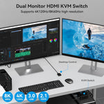 Conmutador KVM,HDMI, 2 puertos compartidos, 4 USB, 3.0.