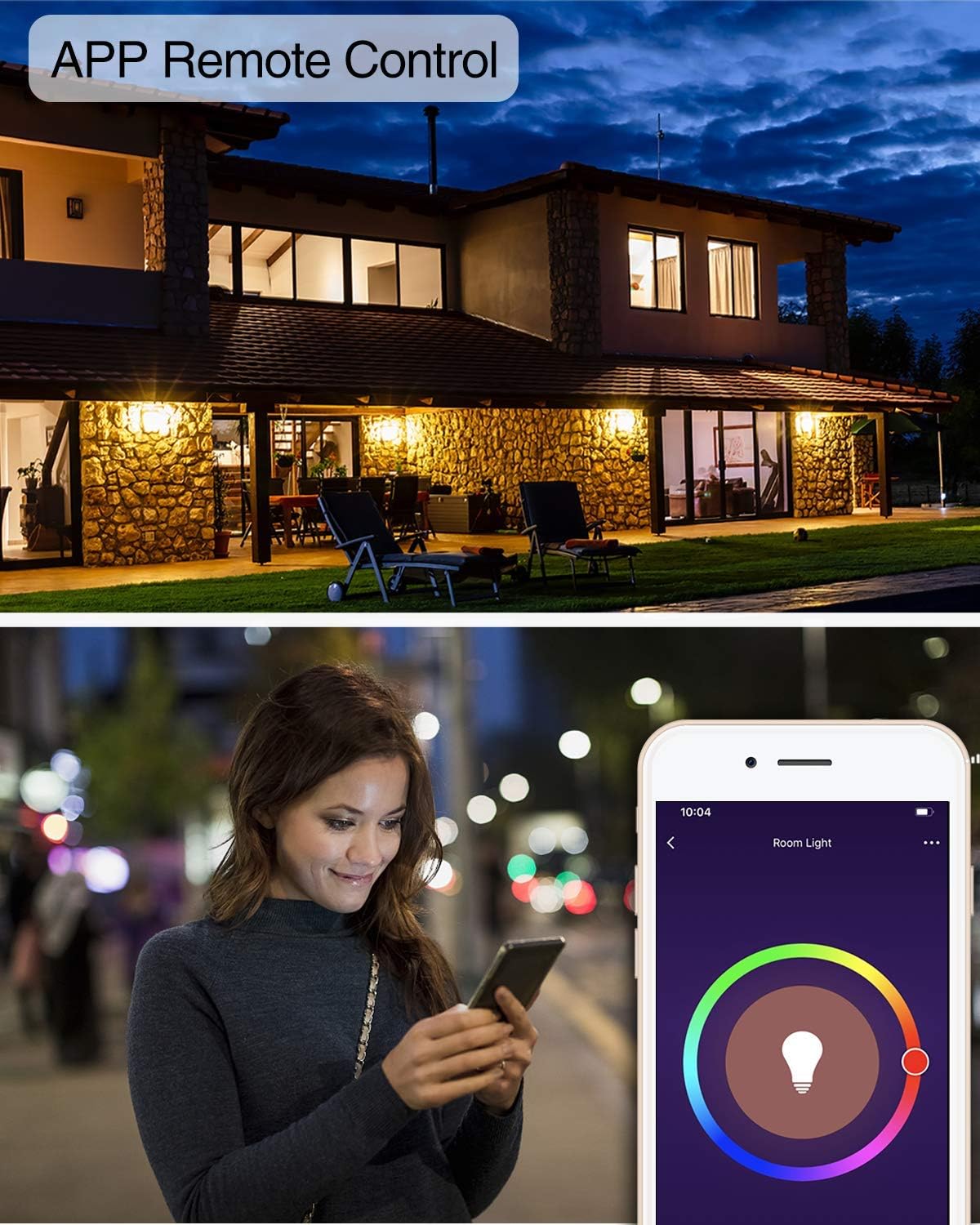 Bombillas inteligentes, AL Abovelights, compatible con Alexa,(9 W).