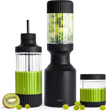 Licuadora Personal Beast 850+, Mezcla Hielo y Frutas Congeladas NEGRO