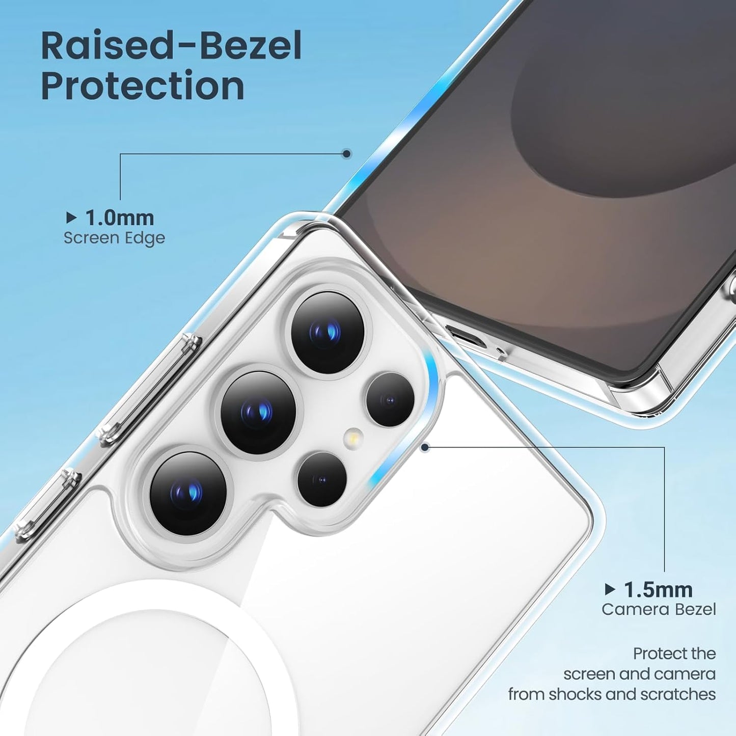 Funda magnetica para Samsung Galaxy S25 Ultra transparente