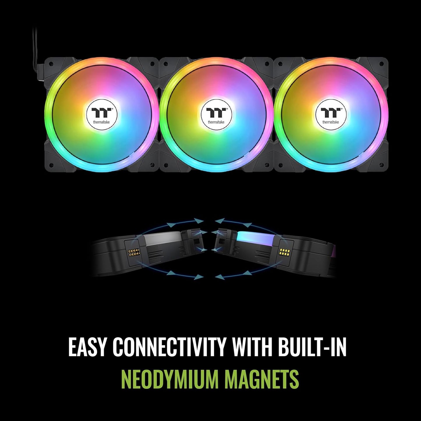 Enfriador de 3 ventiladores, conexión magnética, Thermaltake.