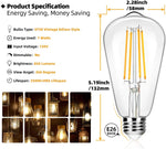 Paquete de 12 bombillas LED Edison ST58 vintage de 7W, 3000LMN.
