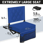 Asiento Plegable Para Gradas Sheenive Con Respaldo Acolchado Azul