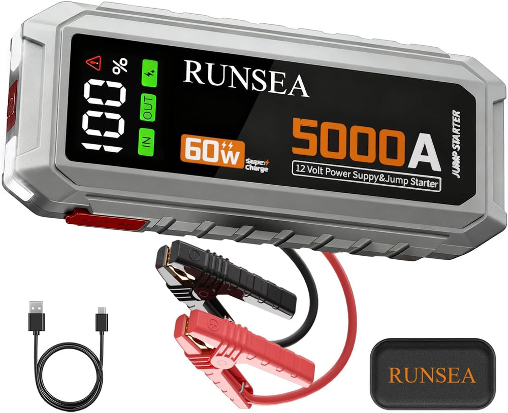Arrancador Runsea 5000A Para Batería Auto 12V