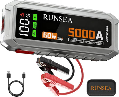 Arrancador Runsea 5000A Para Batería Auto 12V
