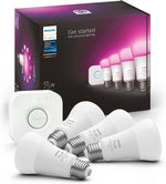 Philips Hue, Focos Inteligentes RGB, A19 10.5W, Hue Bridge Comp. con Alexa