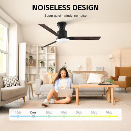 Ventilador de techo, empotrable, 42", control remoto, luz regulable.