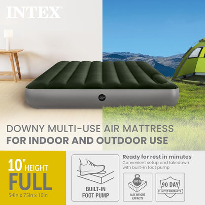 Colchón Intex Dura-Beam Standard 10" Alto, Matrimonial, Bomba de pie.