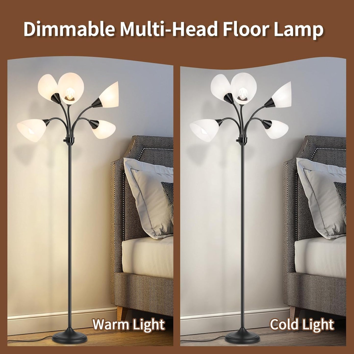 Honoding Medusa - Lámparas De Pie Con 5 Cabezales