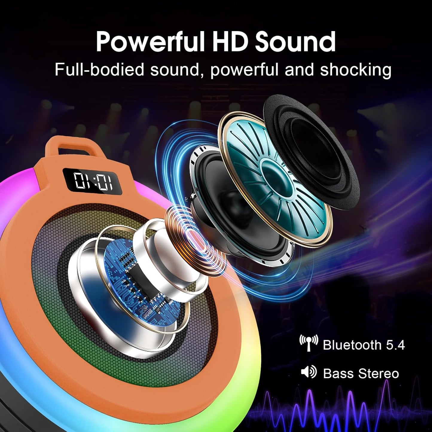 Altavoz de ducha Bluetooth Conyat M22, waterproof IPX7.(DETALLE)