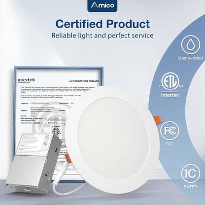 Luces LED Empotrable Amico 7'' 15W 5CCT Paq 6
