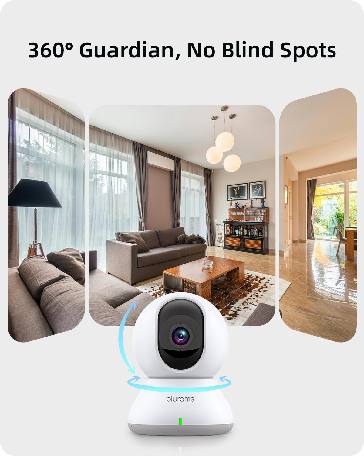 Cámara de seguridad interior, Compatible con Alexa, WiFi.