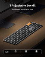 Teclado ProtoArc K100-A inalámbrico retroiluminado para Mac, Bluetooth