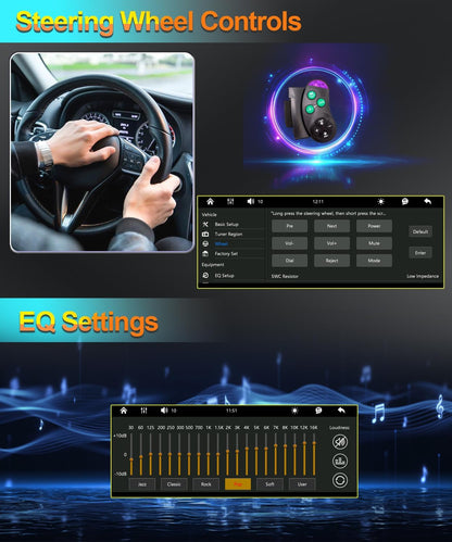 Estéreo inalámbrico para automóvil 6.9" con cámara reversa