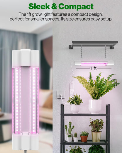 Luz LED de crecimiento, 1 pie, para plantas de interior, enlazable.