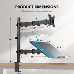 Soporte de monitor ajustable de escritorio para pantalla de 32" y laptop de 17 " HUANUO