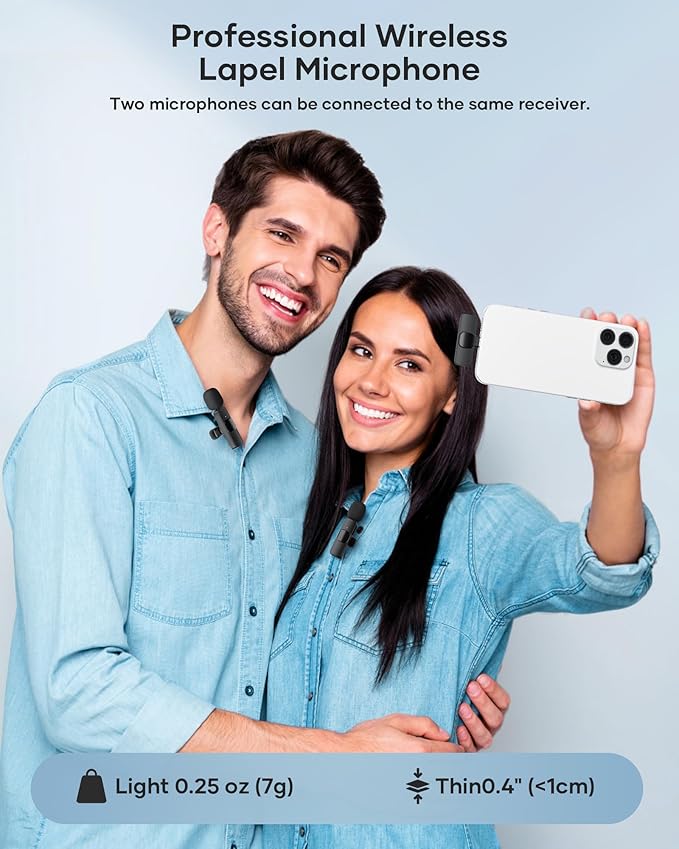 2 micrófonos de solapa inalámbricos para grabación KUKIHO