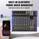 Mezclador de audio, mezclador de DJ de 12 canales JXSOU  MU-P210FX