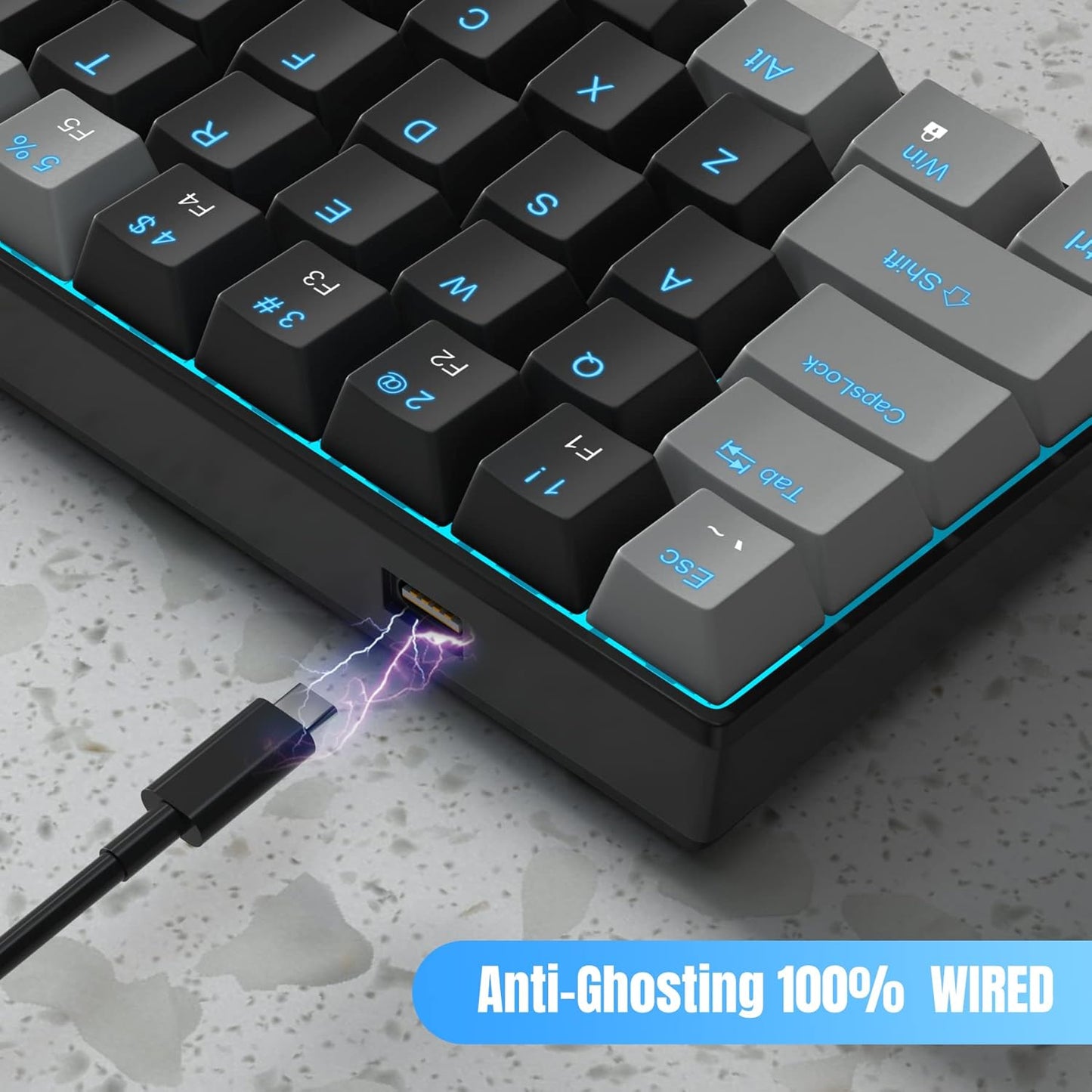 MageGee Teclado mecánico 60%, teclado para juegos.