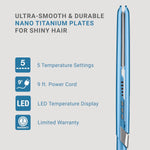 Plancha alisadora ultra-delgada BaByliss PRO, Nano Titanium, 1"/25mm.
