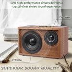 KONEX, Altavoz Bluetooth, madera retro, portátil, vintage.