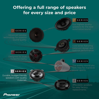 Altavoz Coaxial De 2 Vías Pioneer TS-G1620F de 6-1/2", 300 W MÁX