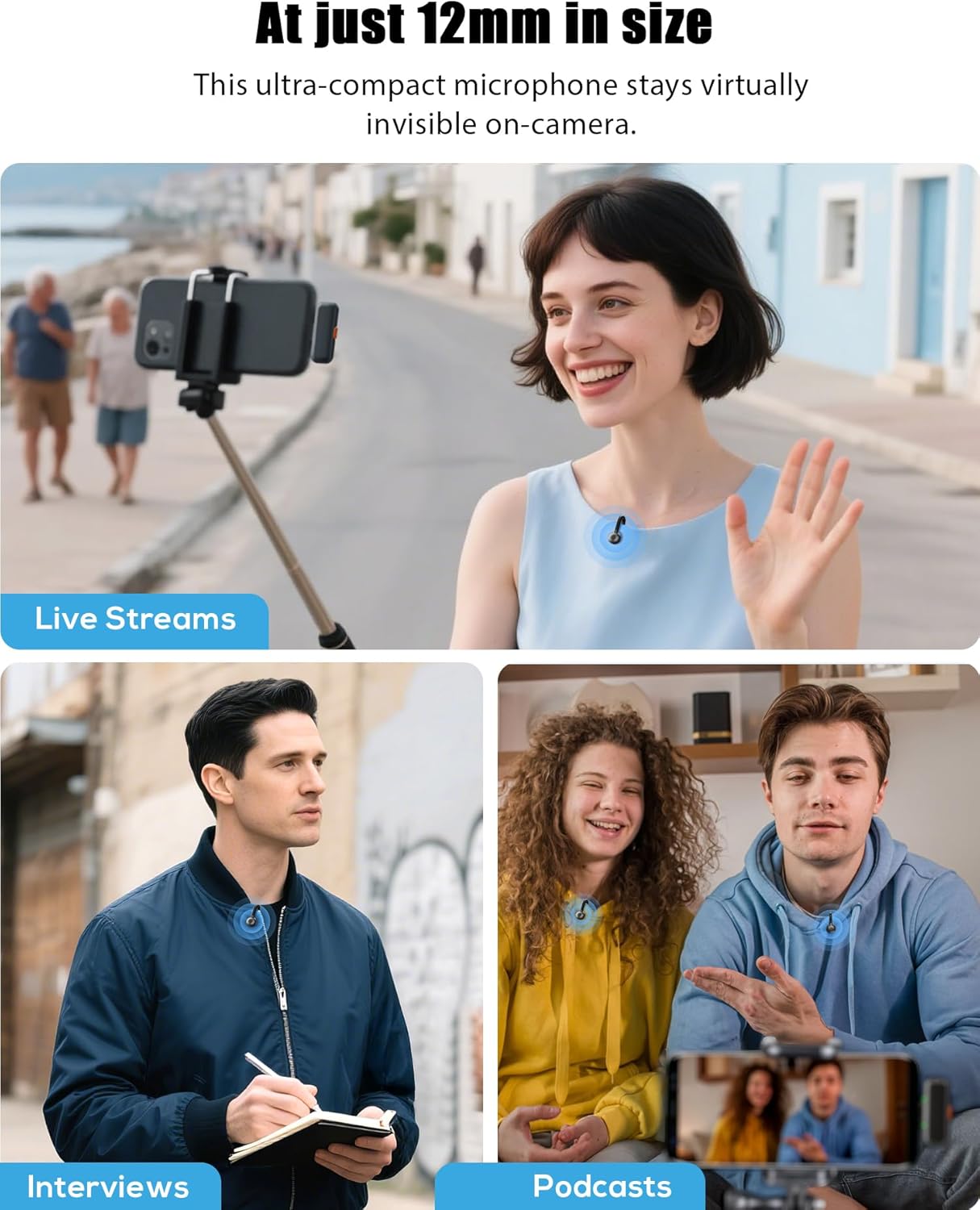 Micrófono Lavalier inalámbrico cancelación de ruido